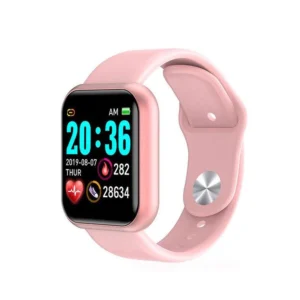 Y68 smart watch in pink color